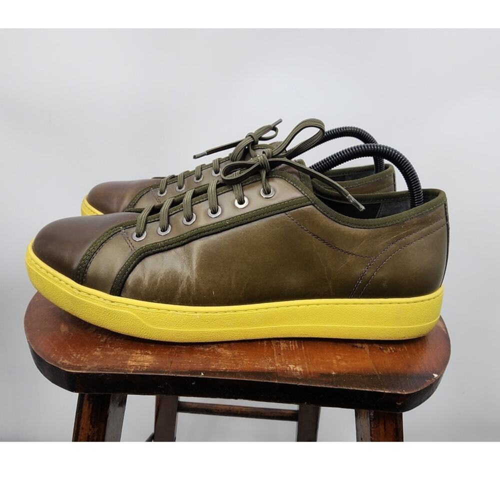 Salvatore Ferragamo Men's Fulton Leather Sneakers Size 9‎ EE Wide Width